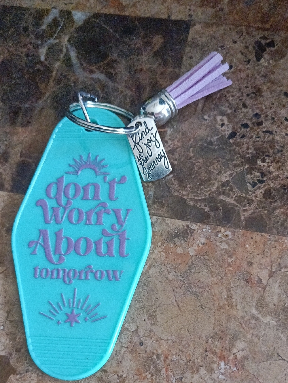 Retro 1960s-70s style keychain   motivational words  Inspirational Motel Key